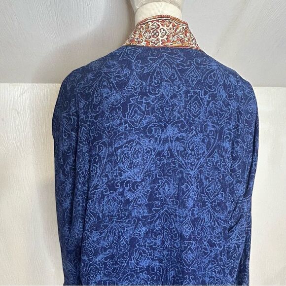 Carole Little Paisley Tapestry Vibrant Blue Kimono with Beading - Picture 4 of 12